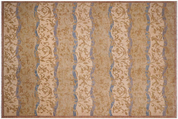 handmade Transitional Kafkaz Chobi Ziegler Green Blue Hand Knotted RECTANGLE 100% WOOL area rug 10 x 14